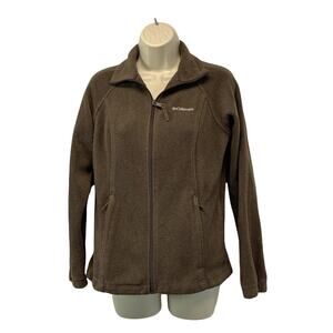Columbia Womens Fleece Jacket Size Small Full Zip Brown Activewear